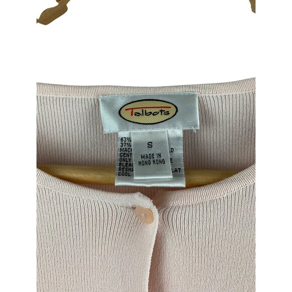 Talbots Womens Small Pink Cardigan Sweater 3/4 Sleeve Button-Front - Picture 4 of 5